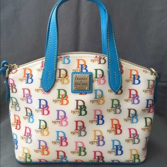 Dooney & Bourke Handbags - Dooney & Bourke Nylon Handbag, cream/blue/multi